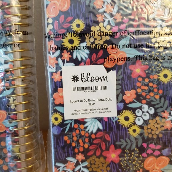 Bloom Daily Planner Bound To Do Book, Floral Dots (Set of 2) - Picture 5 of 9